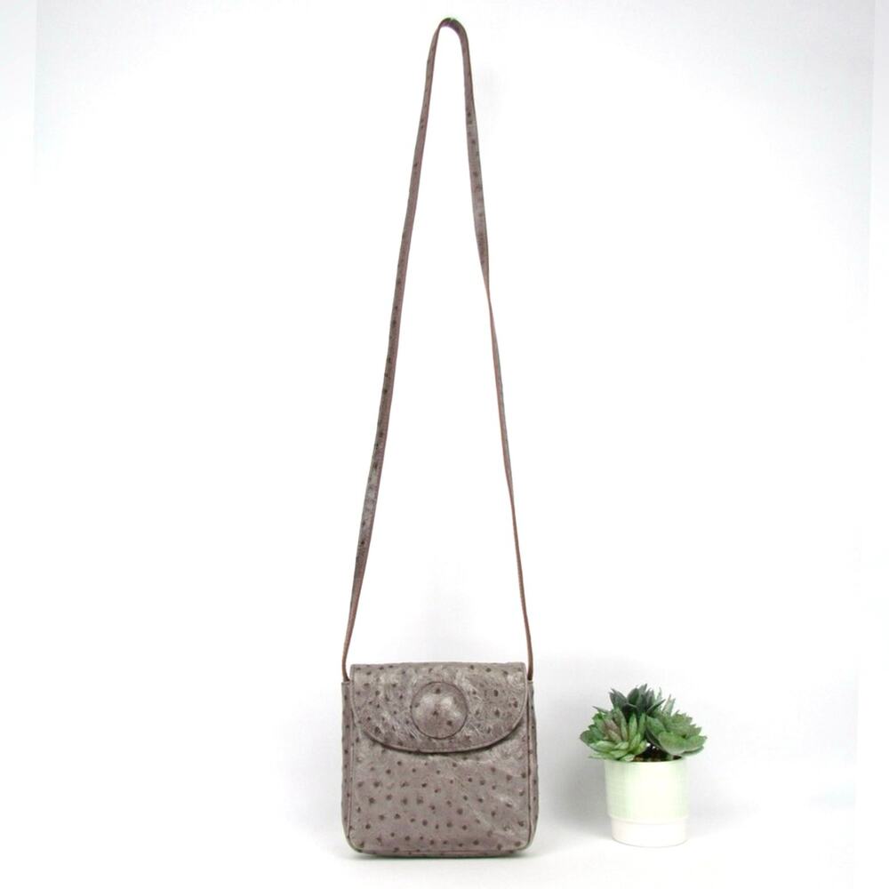 Hobo International Ostrich Grey Crossbody Mini Bag - Picture 3 of 10